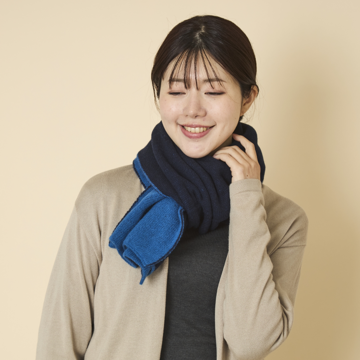 el alto/リバーシブルニットマフラー